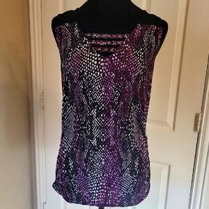Purple and Black Sleeveless Top Rock & Republic Size M NWOT